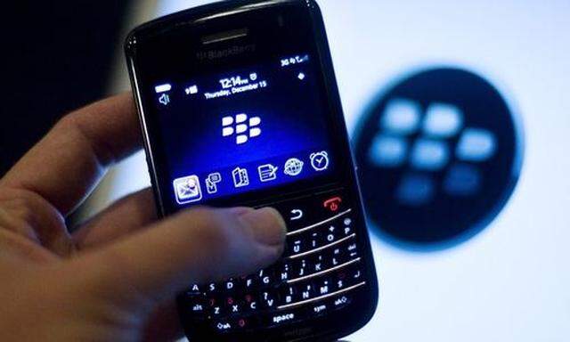 File photo of a BlackBerry handset displayed in Washington