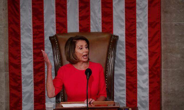 House Speaker-designate Nancy Pelosi (D-CA) addresses the U.S. House of Representatives in Washington