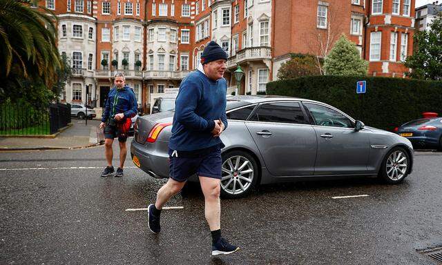 Der britische Ex-Premierminister Boris Johnson nach seinem morgendlichen Lauf in London am Dienstag.