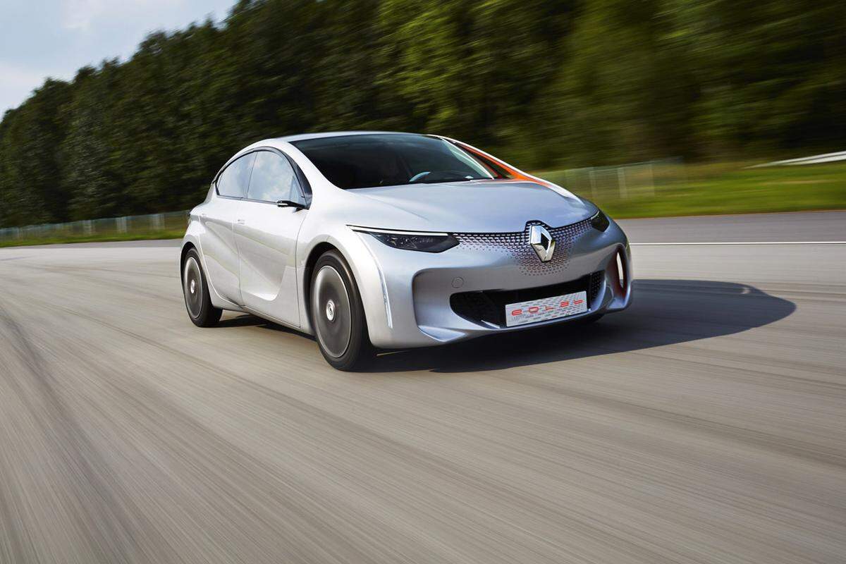 Mit der Studie Eolab pr&auml;sentiert Renault in Paris einen Technologietr&auml;ger, der mit einem kombinierten Verbrauch von einem Liter Superbenzin pro 100 Kilometer (22 g CO2/km) auskommen soll. M&ouml;glich macht diesen Wert die neu entwickelte Z.E. Hybrid Antriebstechnik.