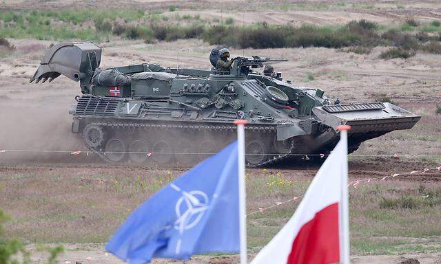 Ein norwegischer Panzer bei einer Nato-Übung in Polen.