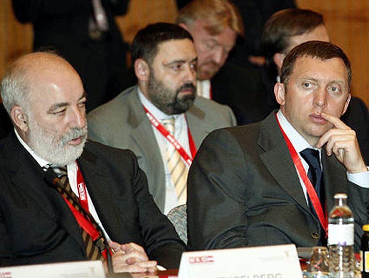 Er brachte die Wirtschaftselite seines Landes mit. Im Bild: Die Oligarchen Viktor Vekselberg und Oleg Deripaska.