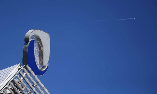 The logo of defunct lender Austrian bank Hypo Alpe Adria stands on the rooftop of its headquarters in Klagenfurt