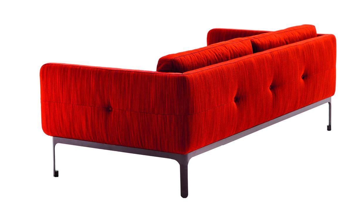 Sofa „Casa Modernista“ von Moroso. Knopfsteppung trifft auf kräftige Farben. Design: Nipa Doshi & Jonathan Levien, ab 7466 Euro, www.moroso.it