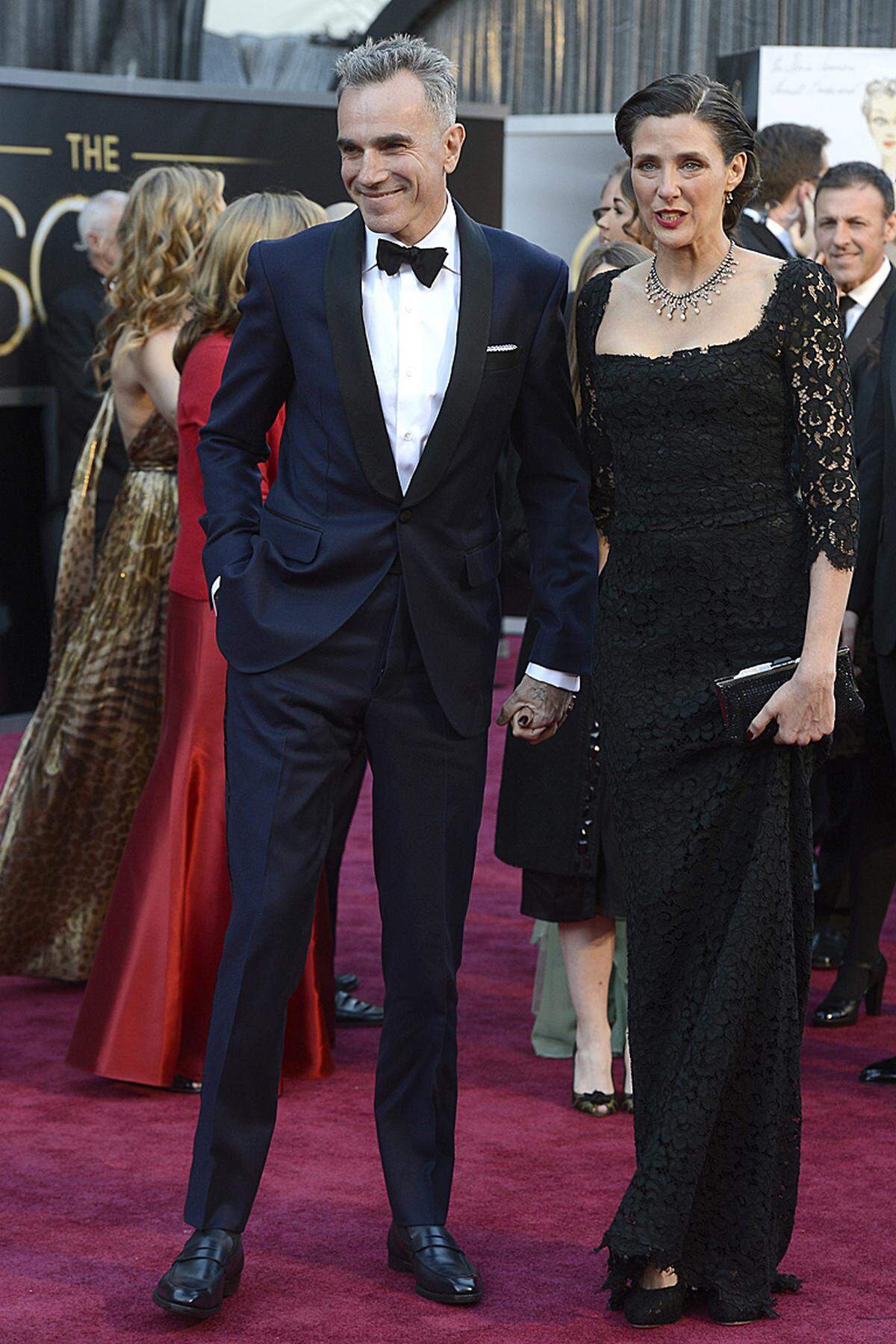 Durfte sich seinen dritten Oscar abholen: "Lincoln" Daniel Day-Lewis mit Ehefra Rebecca Miller.