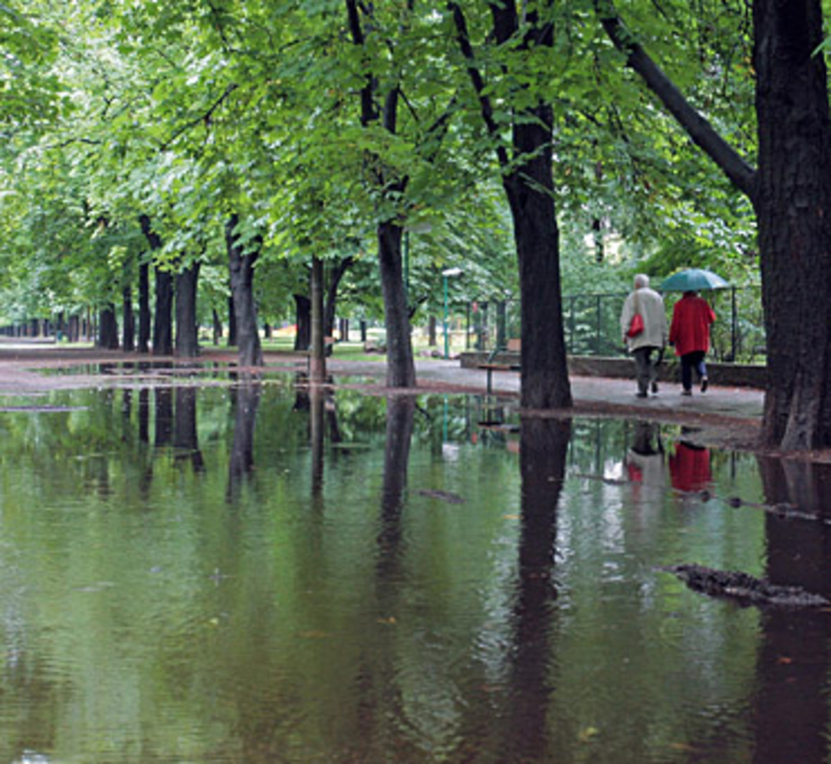 Aufgrund der starken Regenfälle und der weiteren Wettervorhersagen ist das Bundesheer in Alarmbereitschaft. Bis zu 10.000 Soldaten würden für den Katastrophenschutz bereit stehen, sagte Bundeskanzler Werner Faymann.Im Bild: Im Prater steht das Wasser