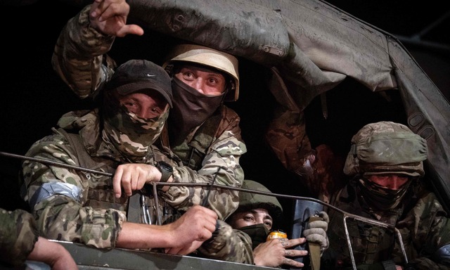 Wagner-Kämpfer am Tag des Aufstands am 24. Juni in Rostow am Don. 