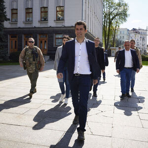 Bulgariens Premier, Kiril Petkow, kürzlich bei seinem Solidaritätsbesuch in der ukrainischen Hauptstadt Kiew. 