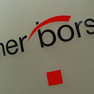 The Vienna Stock Exchange (Wiener Boerse) logo is displayed next to the company's street entrance in Vienna