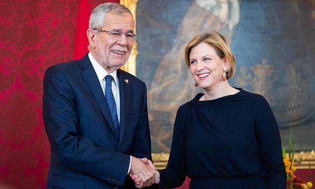 Beate Meinl-Reisinger bei Alexander Van der Bellen in der Hofburg