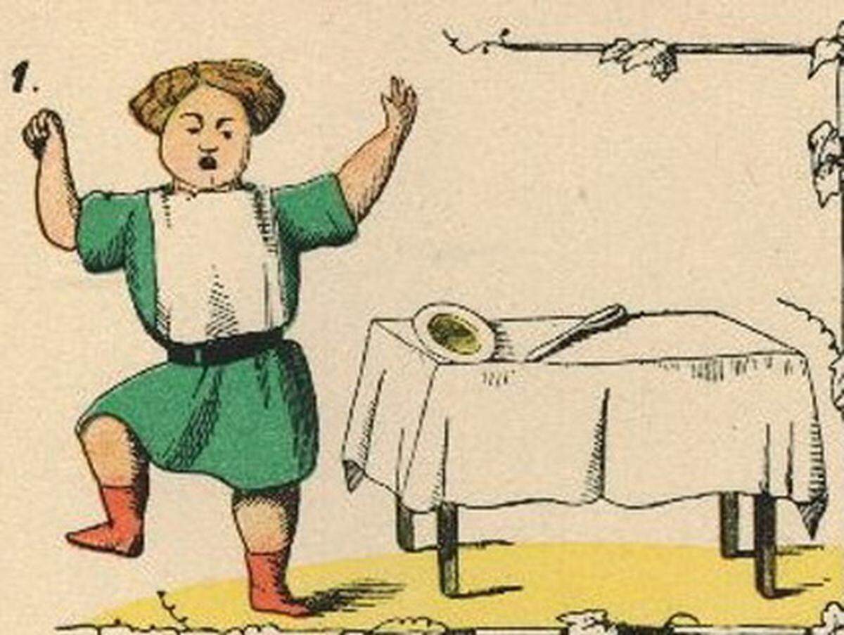 Wer nicht hören will, muss fühlen: Dieses Erziehungskonzept zeichnet den "Struwwelpeter" aus. So etwa in der Geschichte vom Suppenkaspar, der das Essen verweigert.