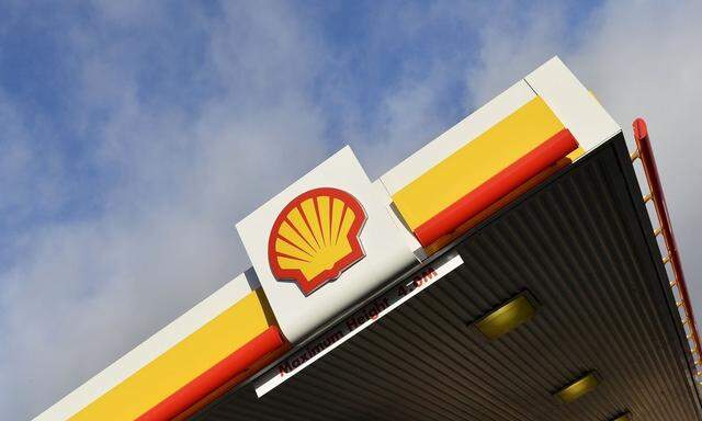 Shell branding is seen at a petrol station in west London