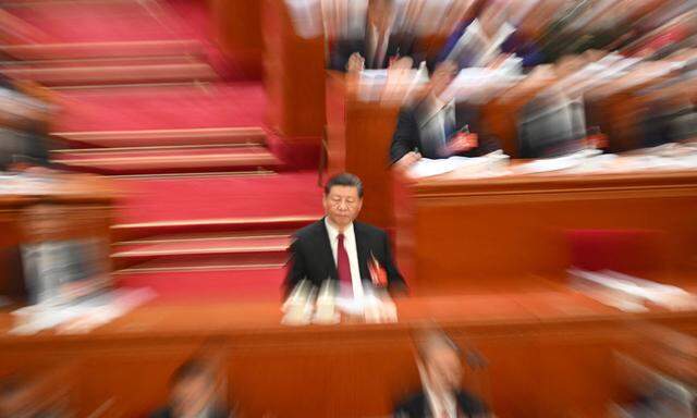 Chinas Präsident Xi Jinping beim nationalen Volkskongress in Peking.