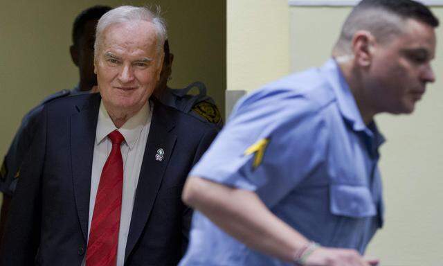 Die Urteilsverkündung musste sich Ex-General Radko Mladić im Nebenraum ansehen.