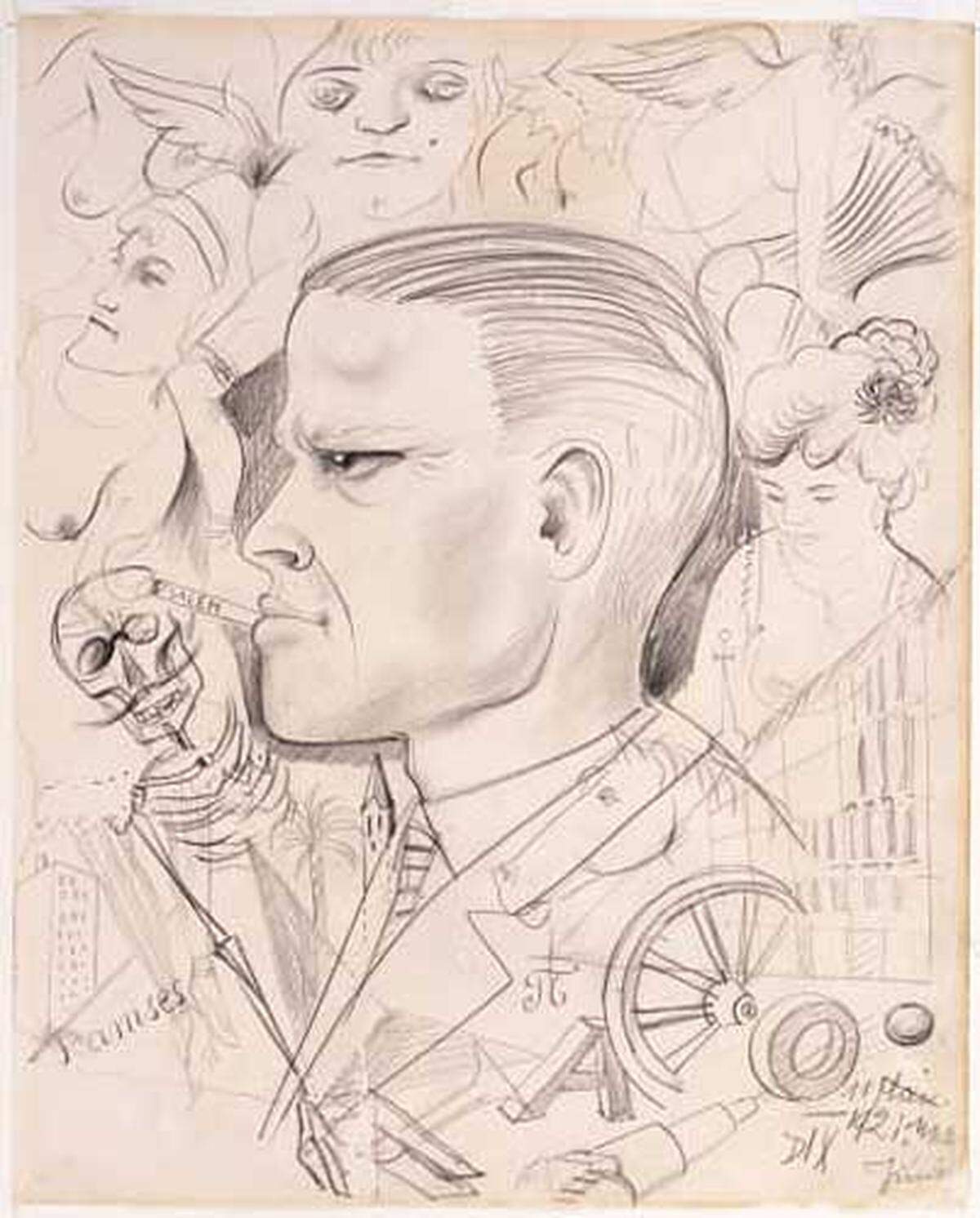  Im Bild: Otto Dix: "Selbstbildnis mit Zigarette", 1921, Privatsammlung (c) VBK Wien, 2009