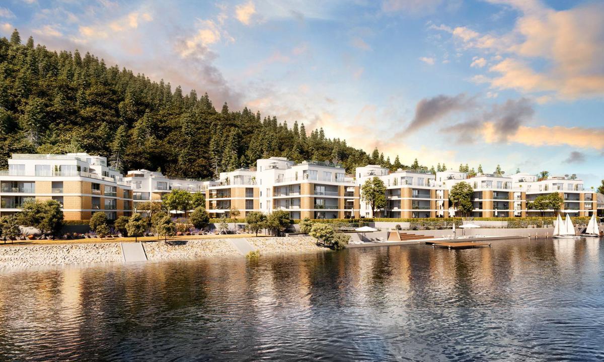 Im „The Shore“ in Nussdorf verteilen sich die 125 Einheiten auf insgesamt zehn Baukörper.