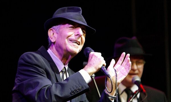Canadian singer-songwriter Leonard Cohen performs at the Coachella Music Festival in Indio
