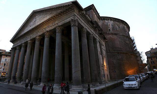 The ancient Pantheon is seen in downtown Rome