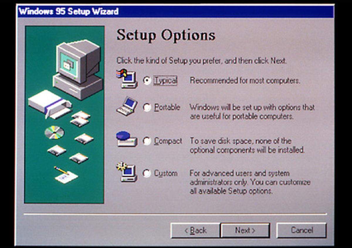 Während der Installation, die wahlweise von einer CD-ROM oder von 15 Disketten vonstatten lief, führte der Setup-Manager durch die wichtigsten Einstellungen. Im Vergleich zu heutigen Installations-Helfern war er aber auch noch recht mühsam.