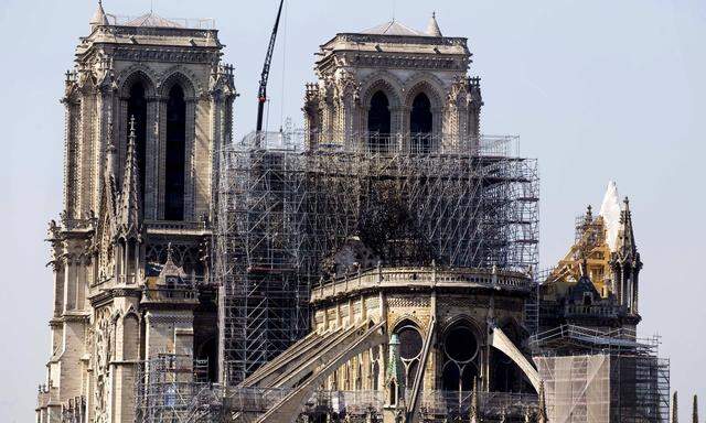 Paris France April 19 2019 illustration image of the cathedral Notre Dame de Paris after the fi