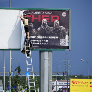 Die Anwerbeplakate der Gruppe Wagner wurden nach dem Aufstand entfernt.
