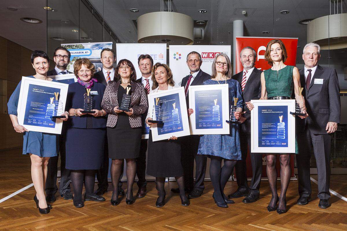 Gruppenfoto der Preisträger in Gold, mehr Infos unter: www.immy.at