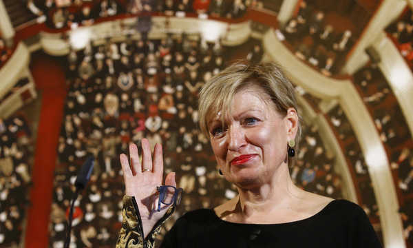 Designated director of Vienna´s Burgtheater Bergmann addresses a news conference in Vienna