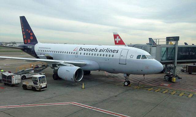 Illustration picture shows an airplane of Brussels Airlines at Brussels Airport during an action of