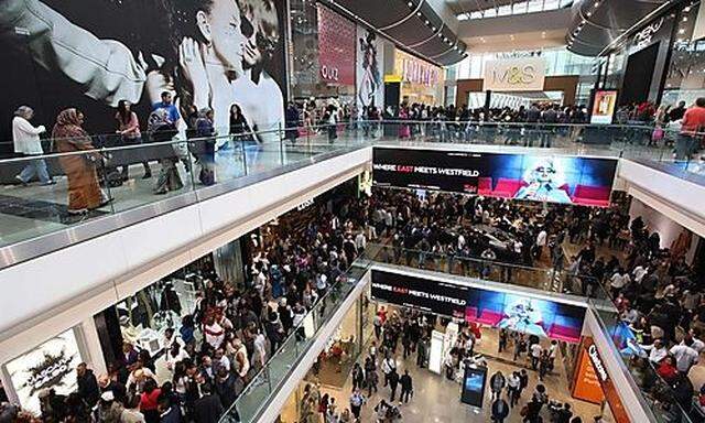 Shoppers crowd the walkways on opening day of the Westfield Stratford City in east London