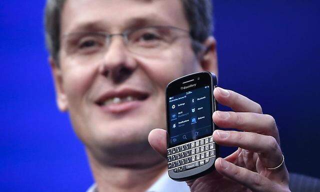 RIM President and CEO Heins introduces a new RIM Blackberry 10 device during their launch in New York