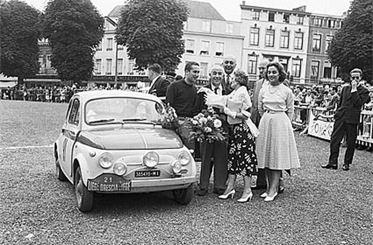 Fiat hat 178 Werke in aller Welt und 185.000 Mitarbeiter. Fiat 500 Sport aus dem Jahr 1958