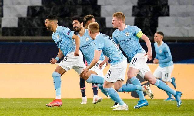 Mandatory Credit: Photo by Dave Winter/BPI/Shutterstock (11879081dh) Riyad Mahrez of Manchester City scores and celebrat