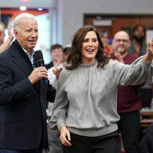 Joe Biden und Gretchen Whitmer, Gouverneurin von Michigan und mögliche Biden-Alternative.