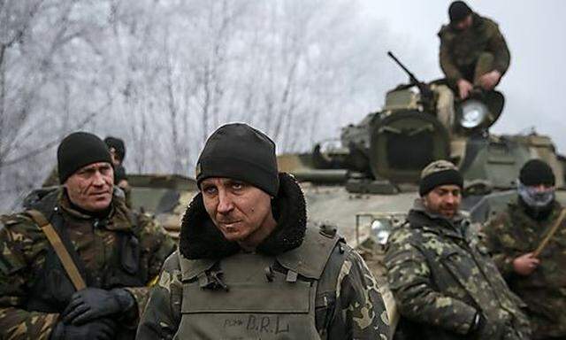 Ukrainische Truppen nahe Debalzewe