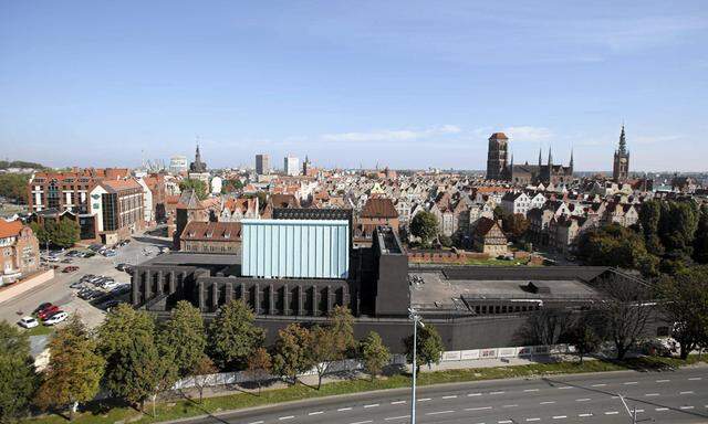A general view shows the exterior of the Gdansk Shakespeare Theatre