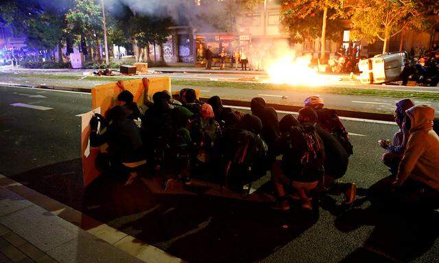 Separatists protest after a verdict in a trial over a banned Catalonia's independence referendum in Barcelona