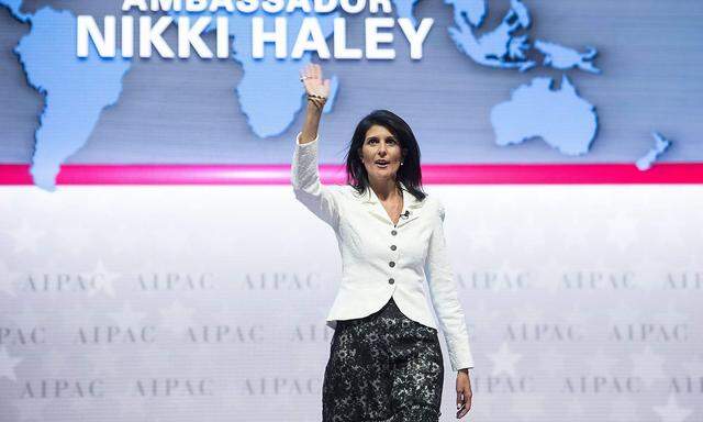 Nikki Haley bei einer Veranstaltung der AIPAC.