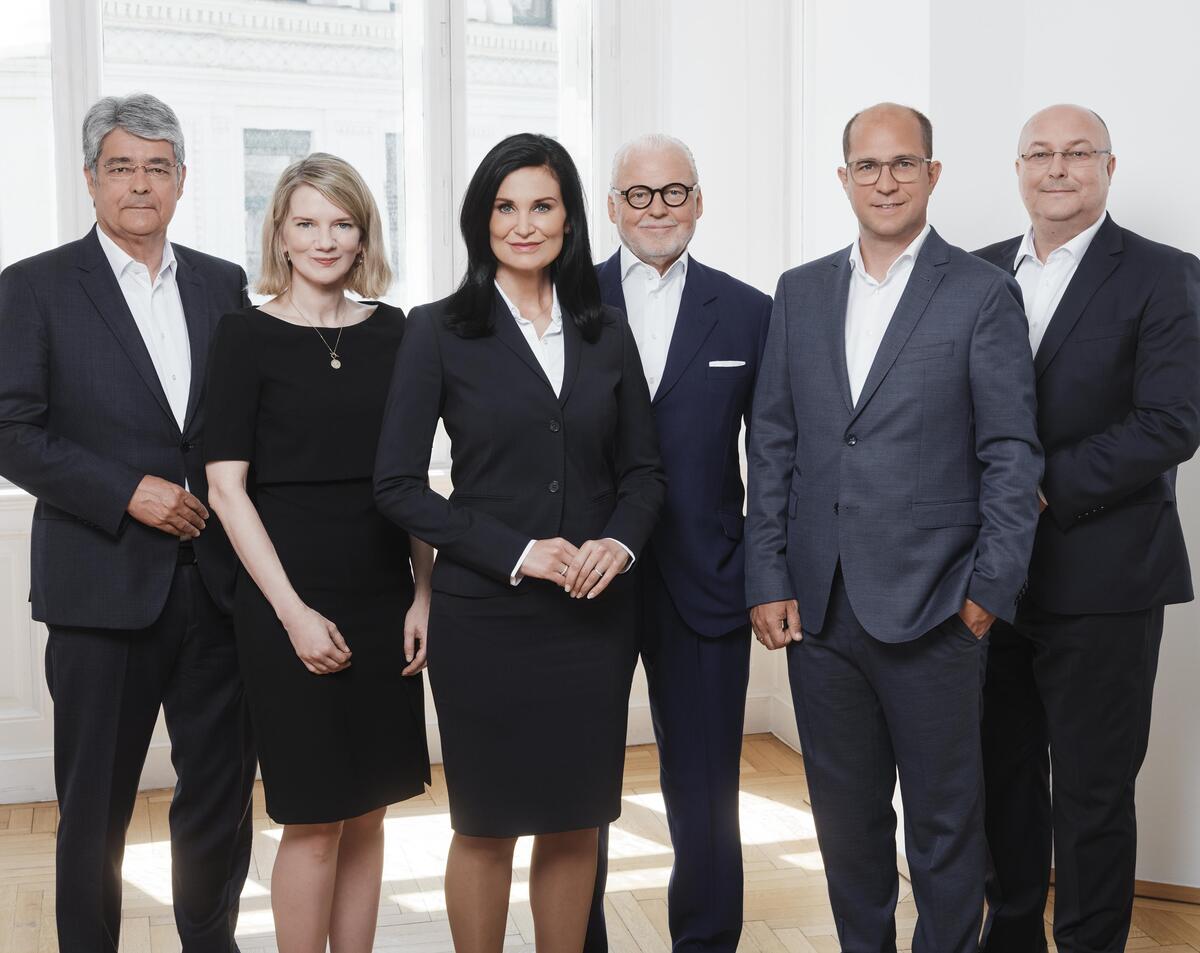 v.l.n.r.: Wolfgang Hesoun, Cathleen Völkel, Silvia Grünberger, Wolfgang Rosam, Peter Schiefer, Gerhard Jarosch