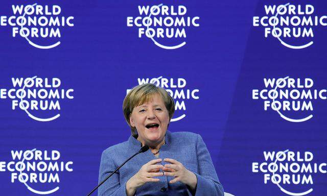 Merkel bei einer Rede in Davos