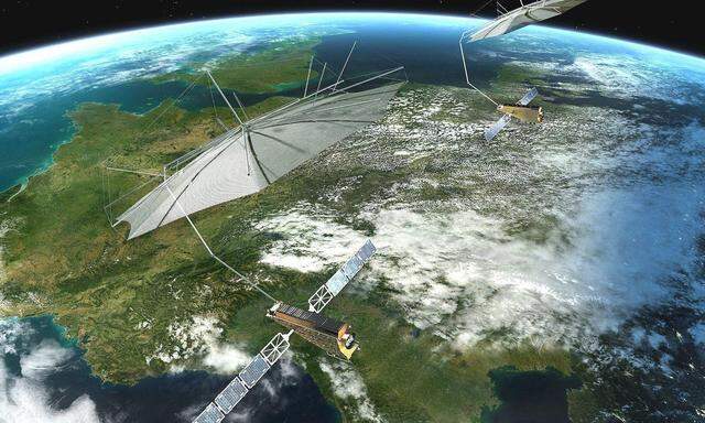 Die Sentinel-Satelliten beobachten mit verschiedensten Instrumenten die Erd- und Meeresoberfläche.