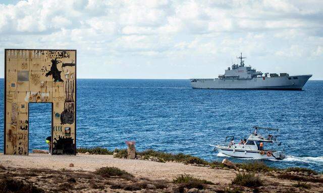 Das sogenannte Tor Europas auf Lampedusa, ein Migranten gewidmetes Monument. 