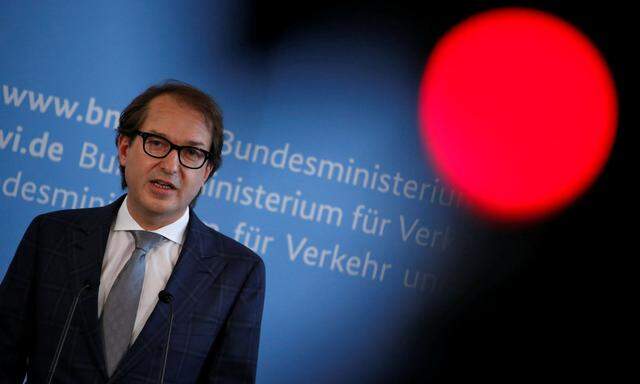 Transport Minister Dobrindt gives a statment to the media in Berlin