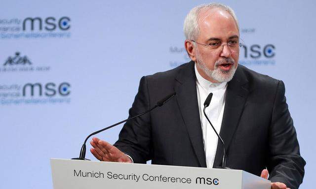 180218 MUNICH Feb 18 2018 Iranian Foreign Minister Mohammad Javad Zarif speaks during the
