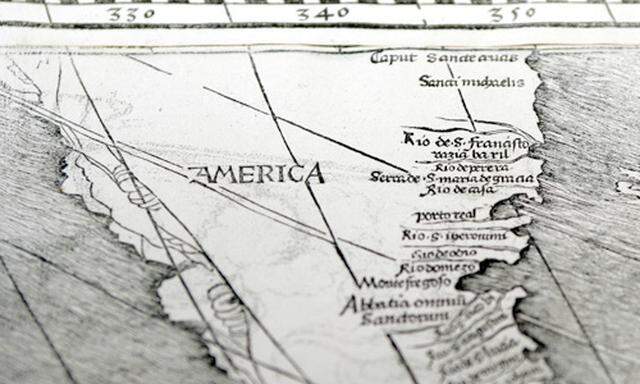 Archivbild: Ausschnitt aus Waldmüllers großer Weltkarte