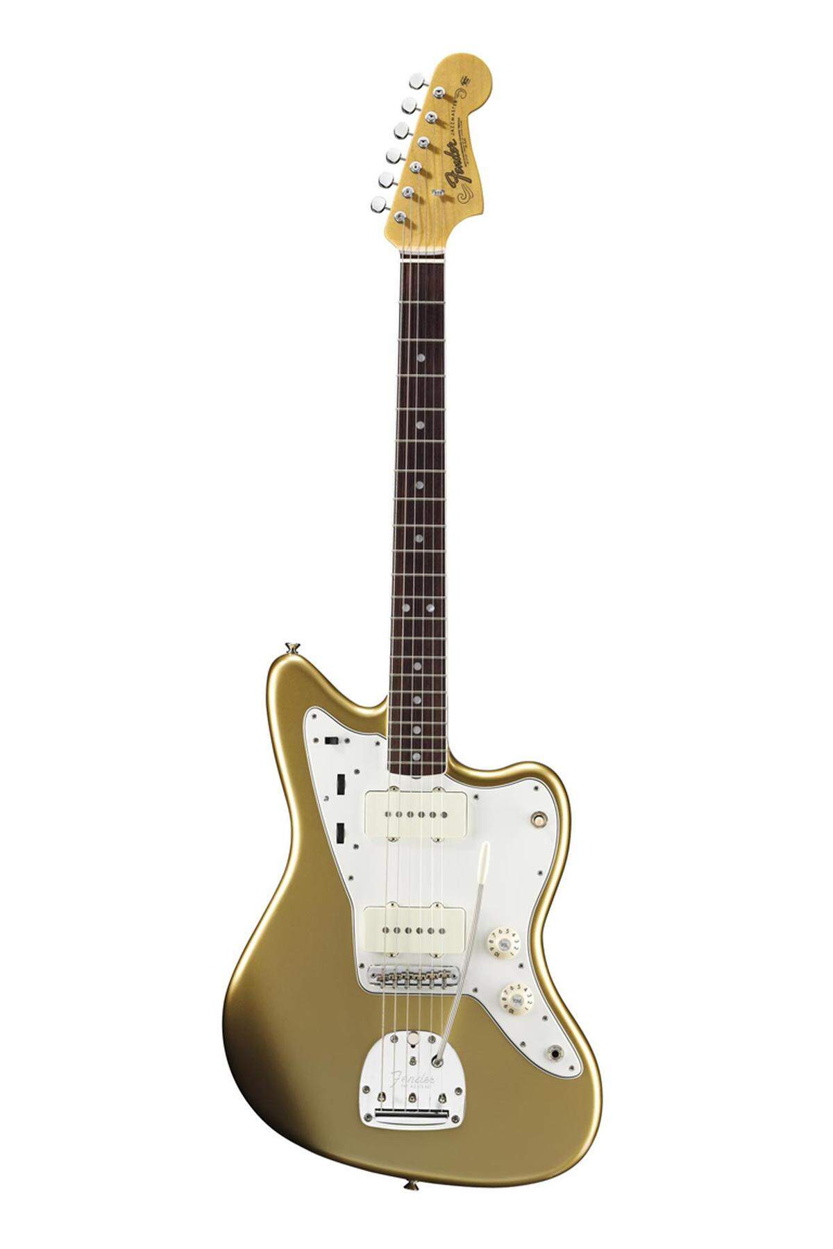 Fender American Vintage ’65 Jazzmaster in der Farbe Aztec Gold, 2049 Euro. www.fender.com
