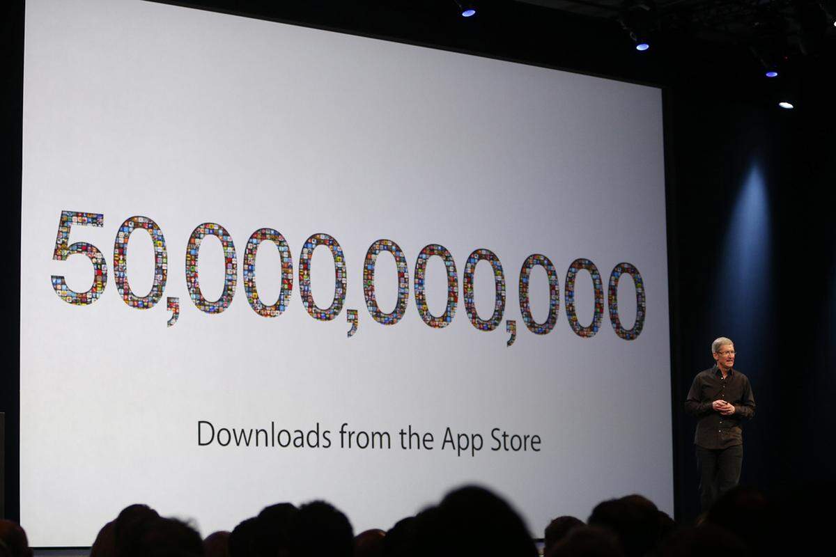 Ein weiterer Meilenstein: 2013 knackte Apple die 50-Milliarden-Download-Marke im App-Store.