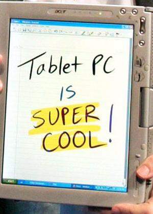 MIRCROSOFT´S BILL GATES LAUNCHES THE TABLET PC.