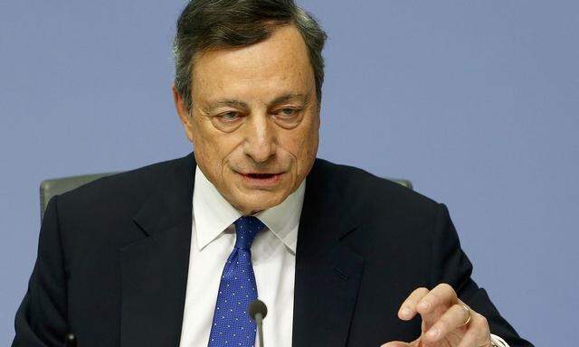 European Central Bank President Draghi addresses a news conference at the ECB headquarters in Frankfurt