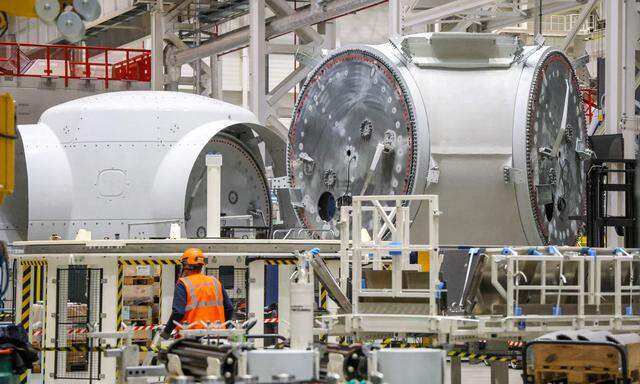 Eine Siemens-Fabrik für Windturbinen in Deutschland.