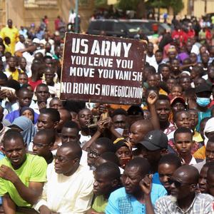 Menschen protestieren im April gegen in Niger stationierte US-Truppen 
